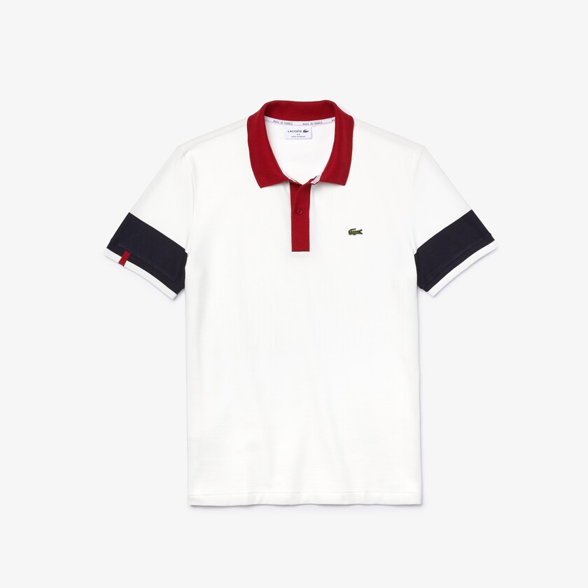 Camisas Lacoste Masculino Branco Azul Marinho Azuis Vermelhas Escuro Branco Made in France Regular Fit Organic Cotton Polo VY1-50695H6