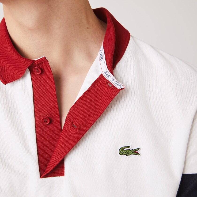 Camisas Lacoste Masculino Branco Azul Marinho Azuis Vermelhas Escuro Branco Made in France Regular Fit Organic Cotton Polo VY1-50695H6