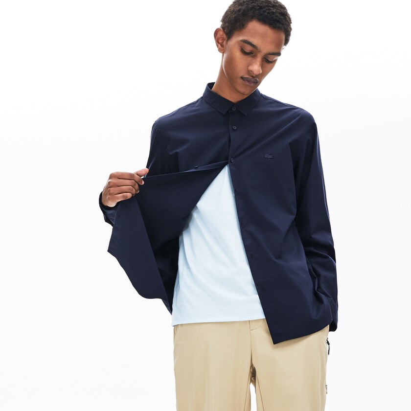 Camisas Lacoste Masculino Azul Marinho Azuis Motion Breathable Stretch Cotton DK2-38513N9