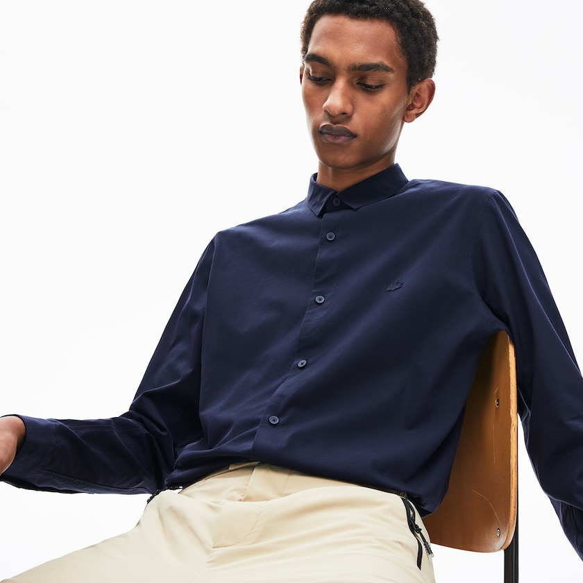 Camisas Lacoste Masculino Azul Marinho Azuis Motion Breathable Stretch Cotton DK2-38513N9