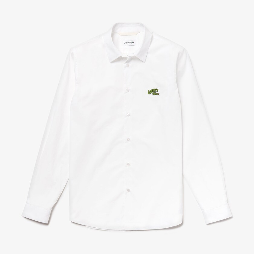 Camisas Lacoste Masculino Branco Regular Fit Badge Logo UR4-50895Y9