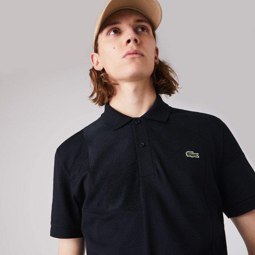 Camisas Lacoste Masculino Azul Marinho Azuis Regular Fit Colourblock Stretch Piqué Polo FS9-99119I2