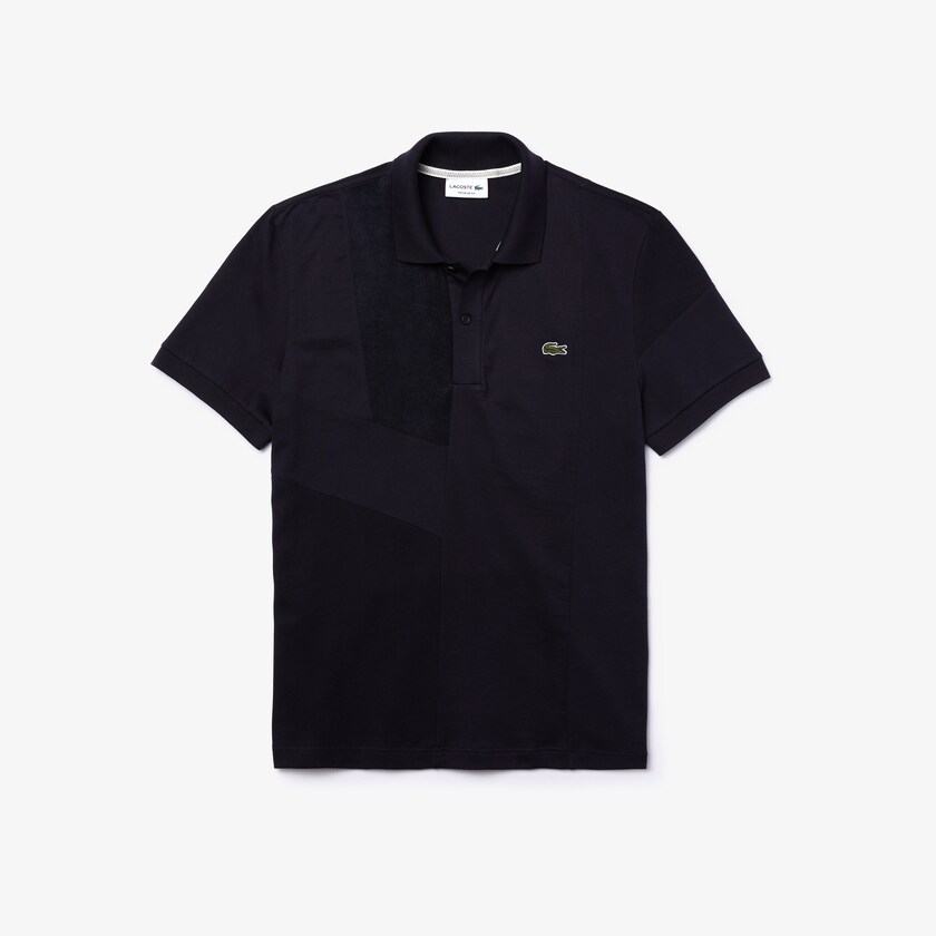 Camisas Lacoste Masculino Azul Marinho Azuis Regular Fit Colourblock Stretch Piqué Polo FS9-99119I2