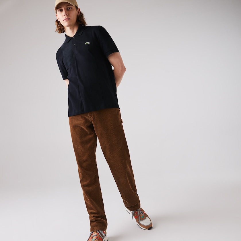 Camisas Lacoste Masculino Azul Marinho Azuis Regular Fit Colourblock Stretch Piqué Polo FS9-99119I2