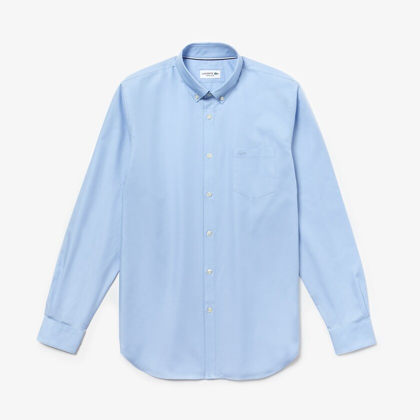Camisas Lacoste Masculino Luz Azuis Regular Fit Cotton Mini Piqué VA0-69406I7