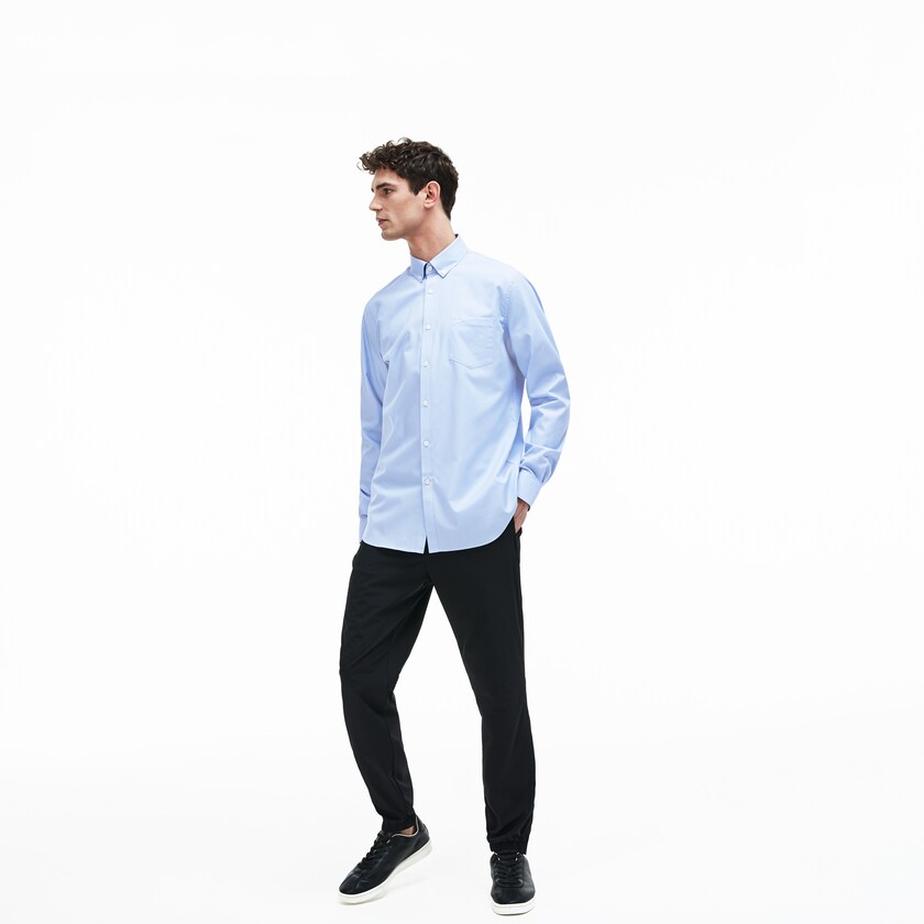 Camisas Lacoste Masculino Luz Azuis Regular Fit Cotton Mini Piqué VA0-69406I7