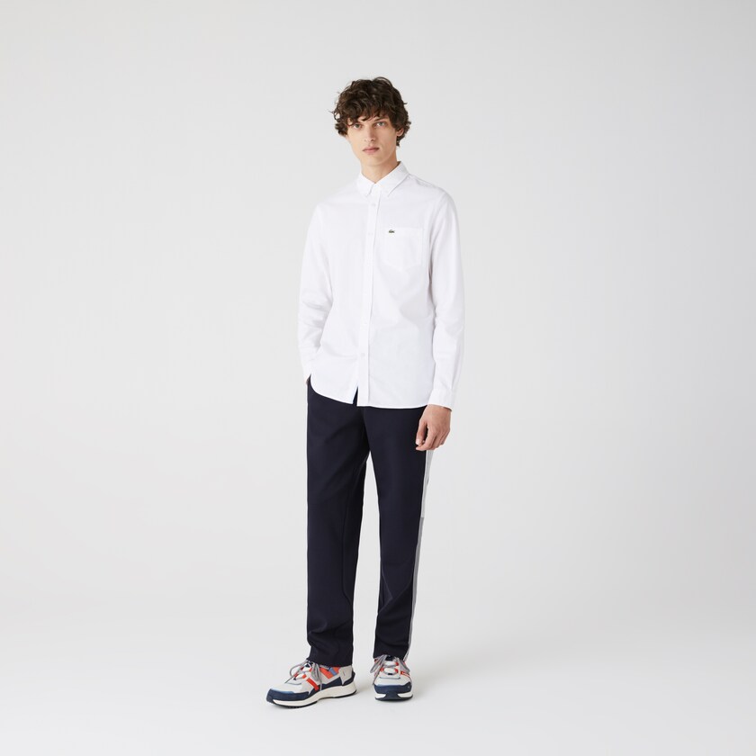 Camisas Lacoste Masculino Branco Regular Fit Cotton Oxford PH2-29242N6