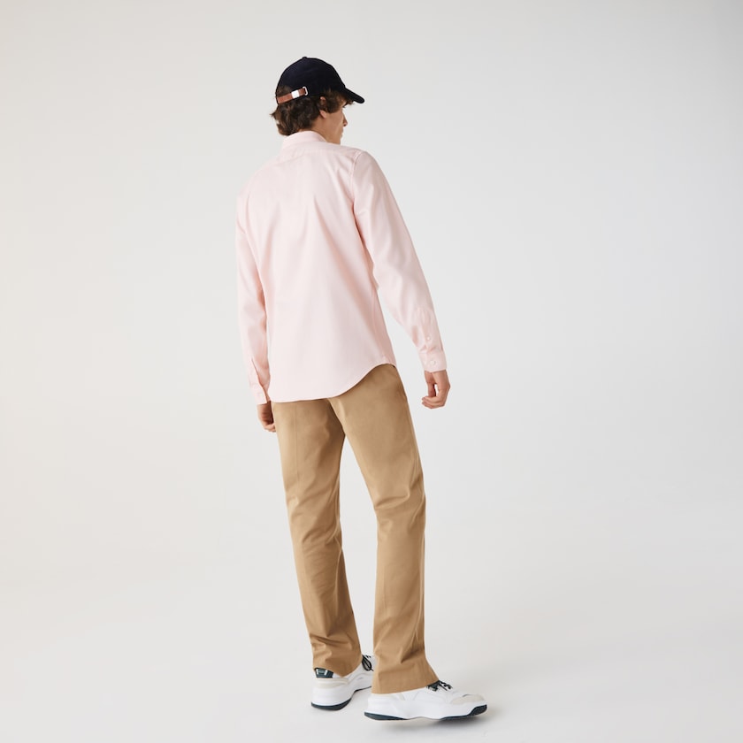 Camisas Lacoste Masculino Luz Rosa Regular Fit Cotton Poplin BY9-22042W6