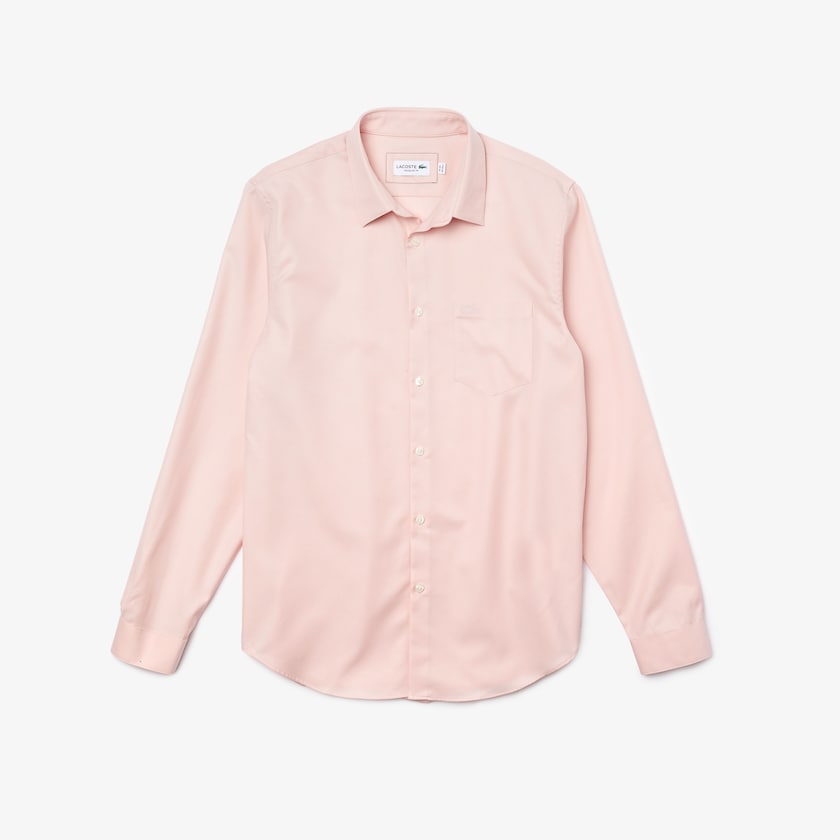 Camisas Lacoste Masculino Luz Rosa Regular Fit Cotton Poplin BY9-22042W6