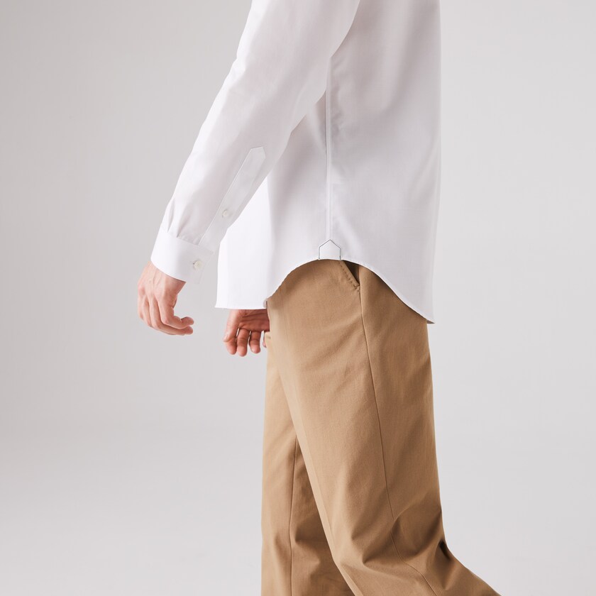 Camisas Lacoste Masculino Branco Regular Fit Cotton Poplin GR1-35963V0