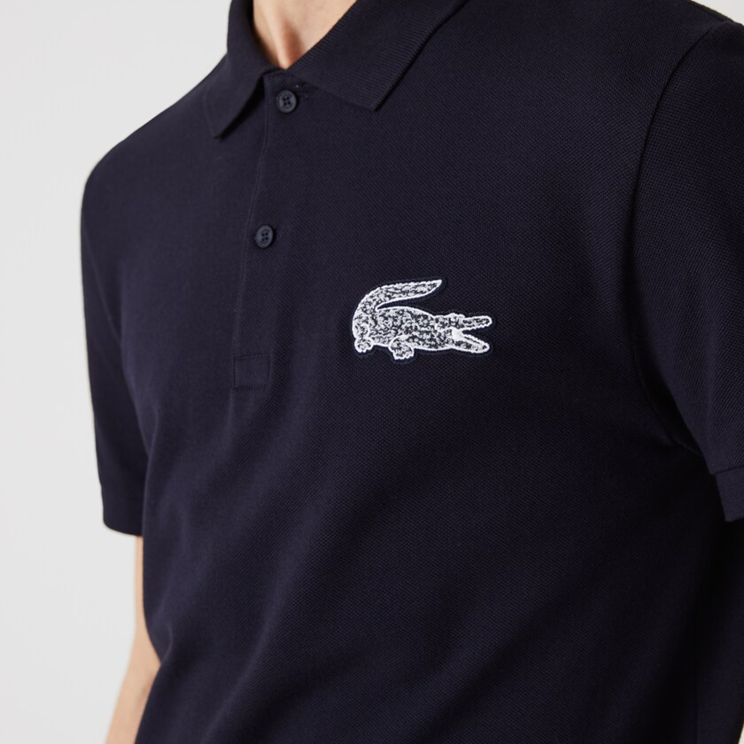 Camisas Lacoste Masculino Azul Marinho Azuis Regular Fit Crocodile Badge Cotton Piqué Polo FP5-82298I3