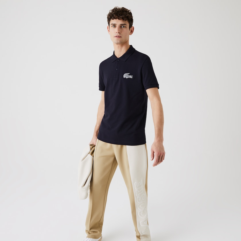 Camisas Lacoste Masculino Azul Marinho Azuis Regular Fit Crocodile Badge Cotton Piqué Polo FP5-82298I3