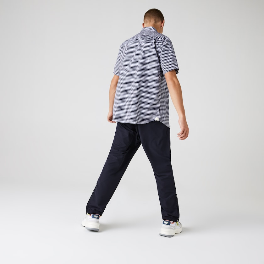 Camisas Lacoste Masculino Branco Azul Marinho Azuis Regular Fit Gingham Poplin GU5-03760P8