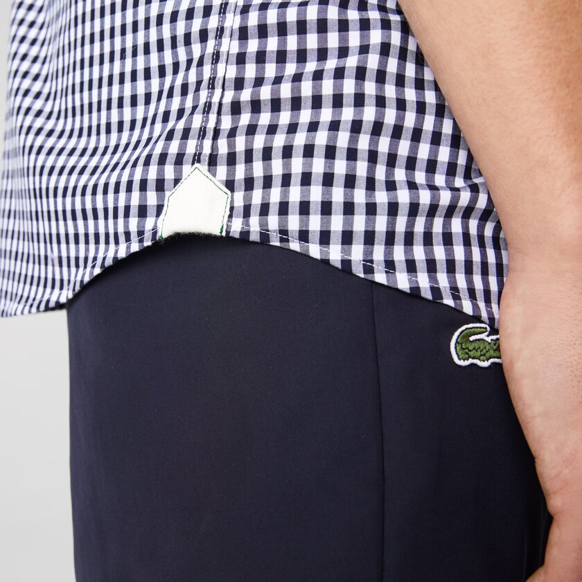 Camisas Lacoste Masculino Branco Azul Marinho Azuis Regular Fit Gingham Poplin GU5-03760P8
