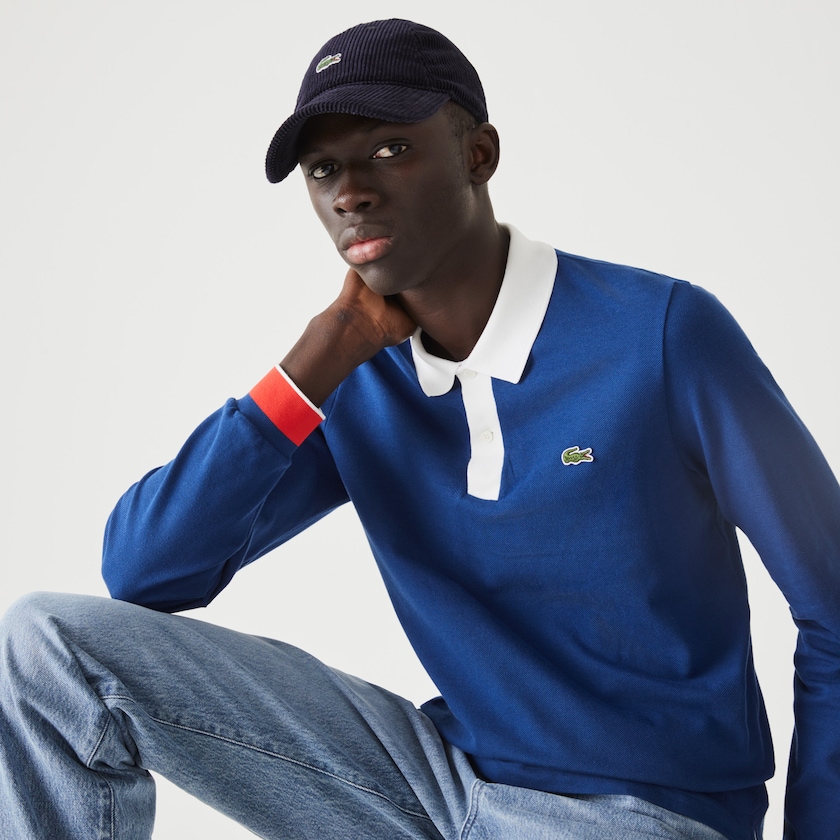 Camisas Lacoste Masculino Azuis Branco Vermelhas Regular Fit Made in France Polo LI5-78487W6
