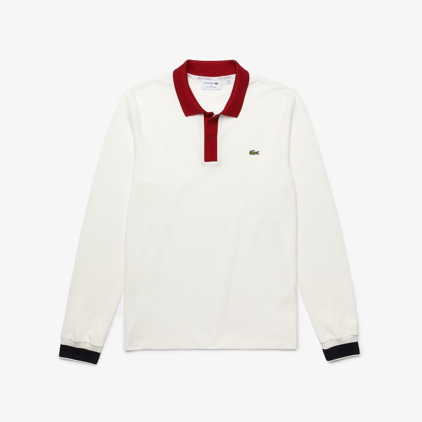 Camisas Lacoste Masculino Branco Vermelhas Escuro Azul Marinho Azuis Regular Fit Made in France Polo KG8-62216R4