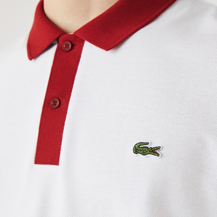 Camisas Lacoste Masculino Branco Vermelhas Escuro Azul Marinho Azuis Regular Fit Made in France Polo KG8-62216R4