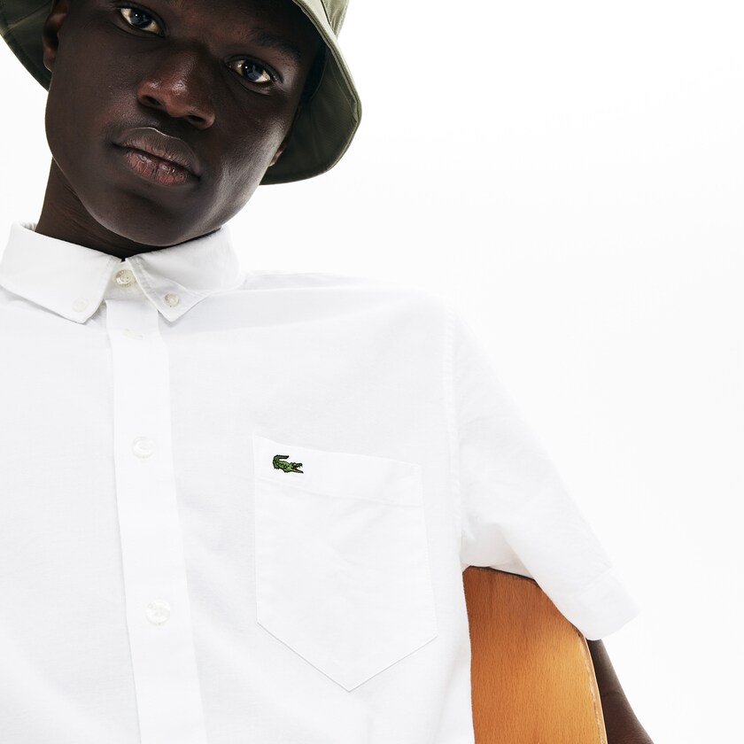 Camisas Lacoste Masculino Branco Regular Fit Oxford Cotton LA1-79957C4