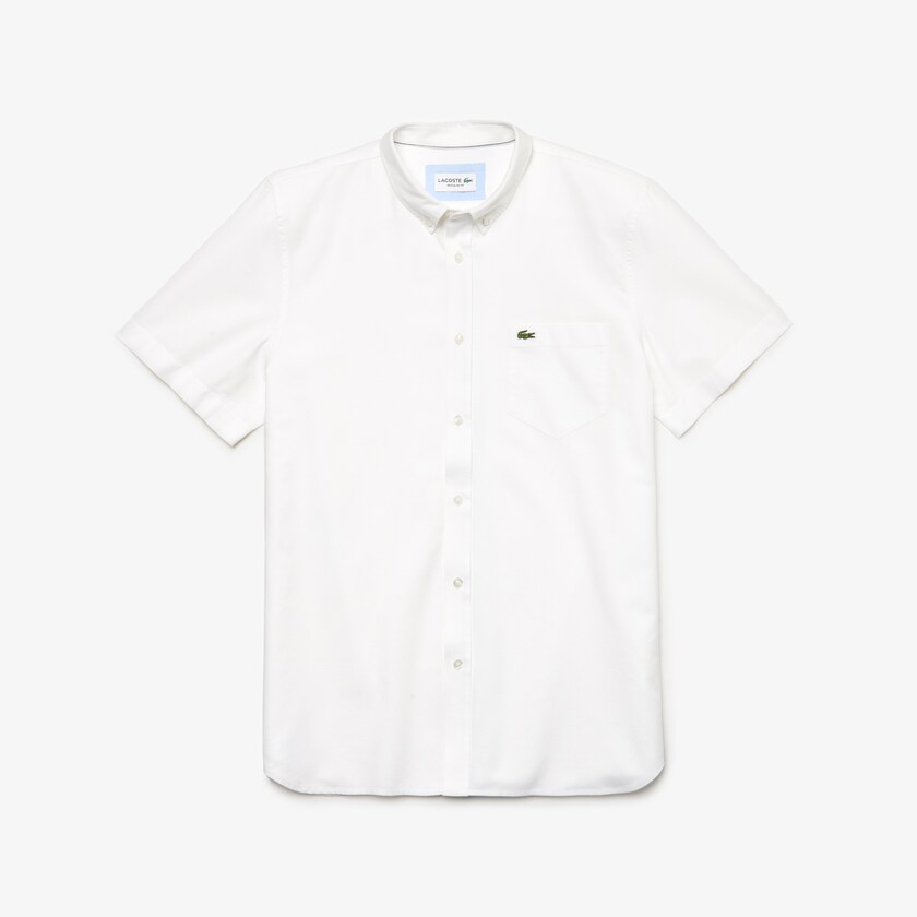 Camisas Lacoste Masculino Branco Regular Fit Oxford Cotton LA1-79957C4