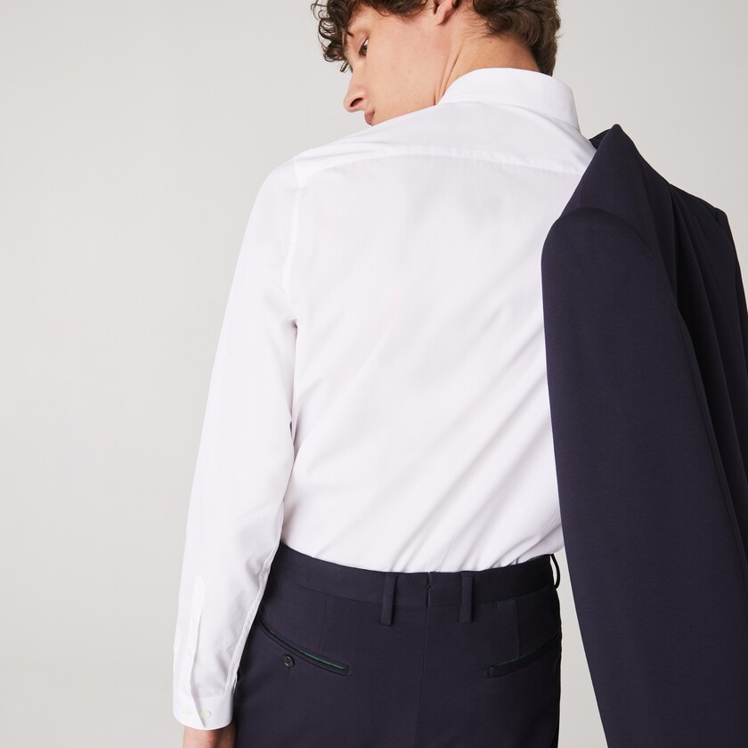 Camisas Lacoste Masculino Branco Regular Fit Premium Cotton Poplin YT8-49784E9