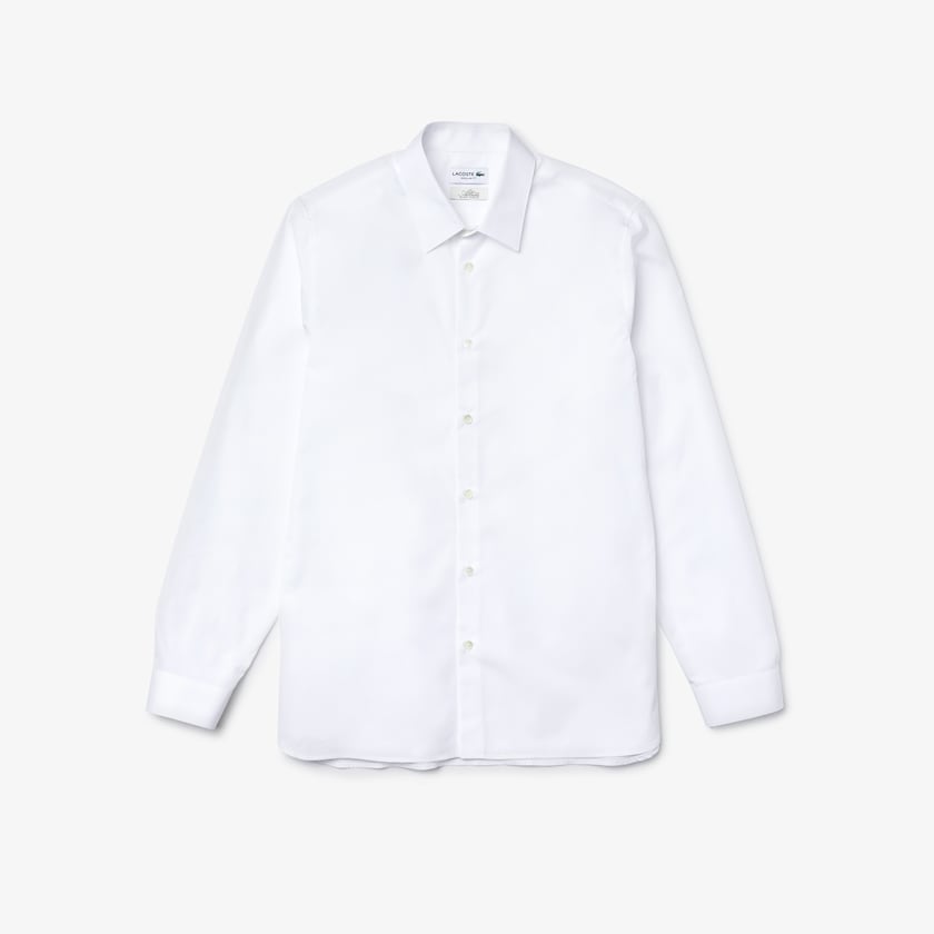 Camisas Lacoste Masculino Branco Regular Fit Premium Cotton Poplin YT8-49784E9
