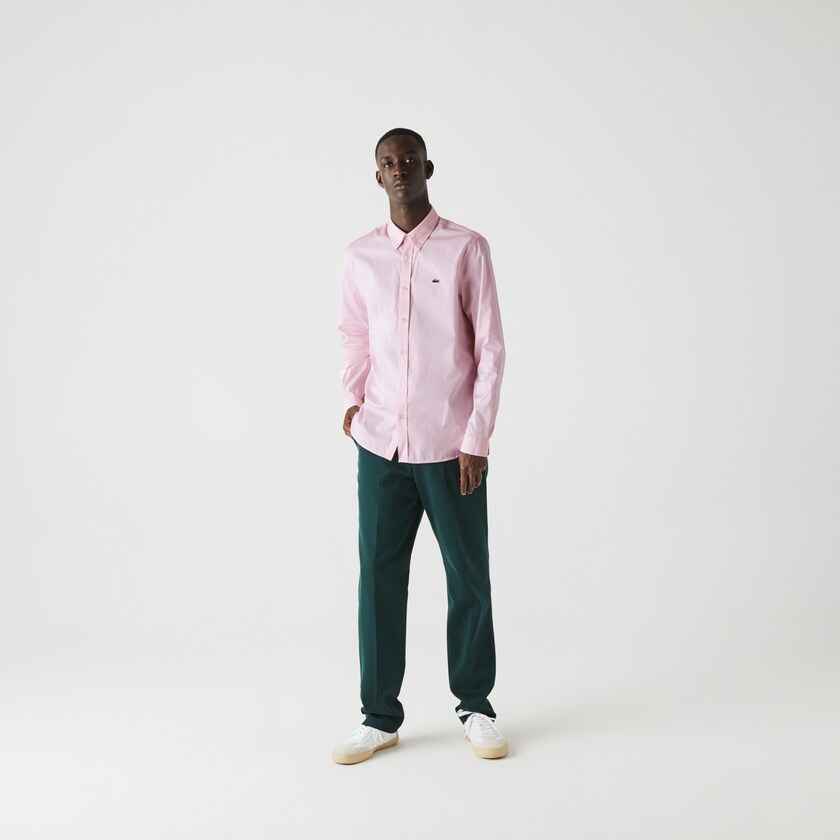 Camisas Lacoste Masculino Luz Rosa Regular Fit Premium Cotton RN7-21602Q9