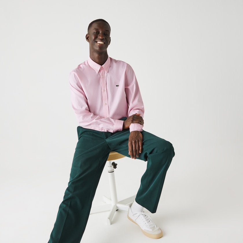 Camisas Lacoste Masculino Luz Rosa Regular Fit Premium Cotton RN7-21602Q9