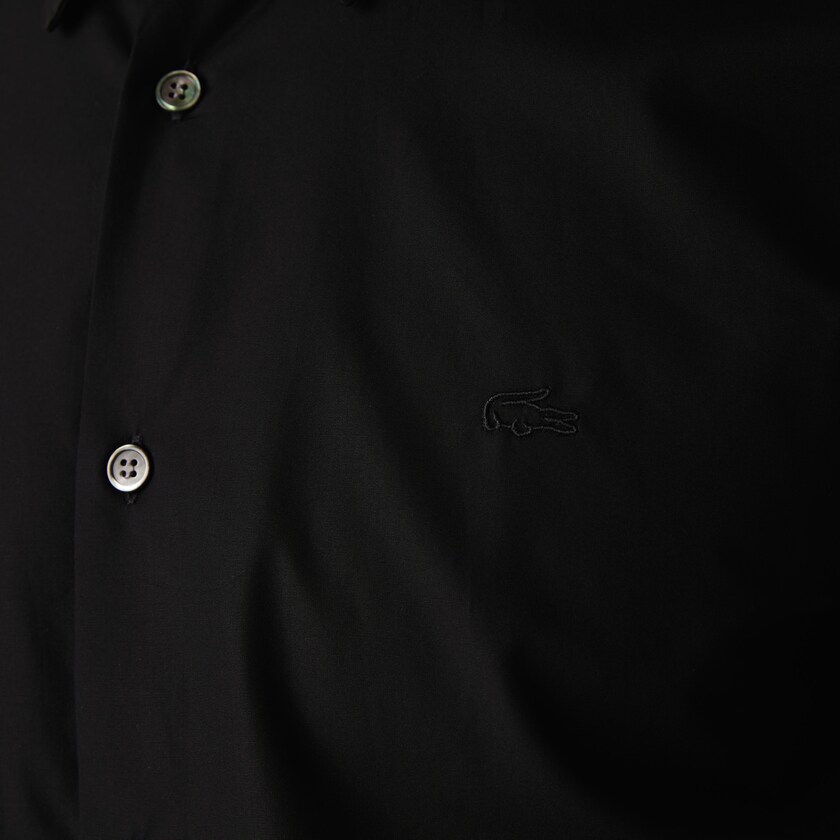 Camisas Lacoste Masculino Pretas Regular Fit Premium Cotton Poplin GO2-09140P2