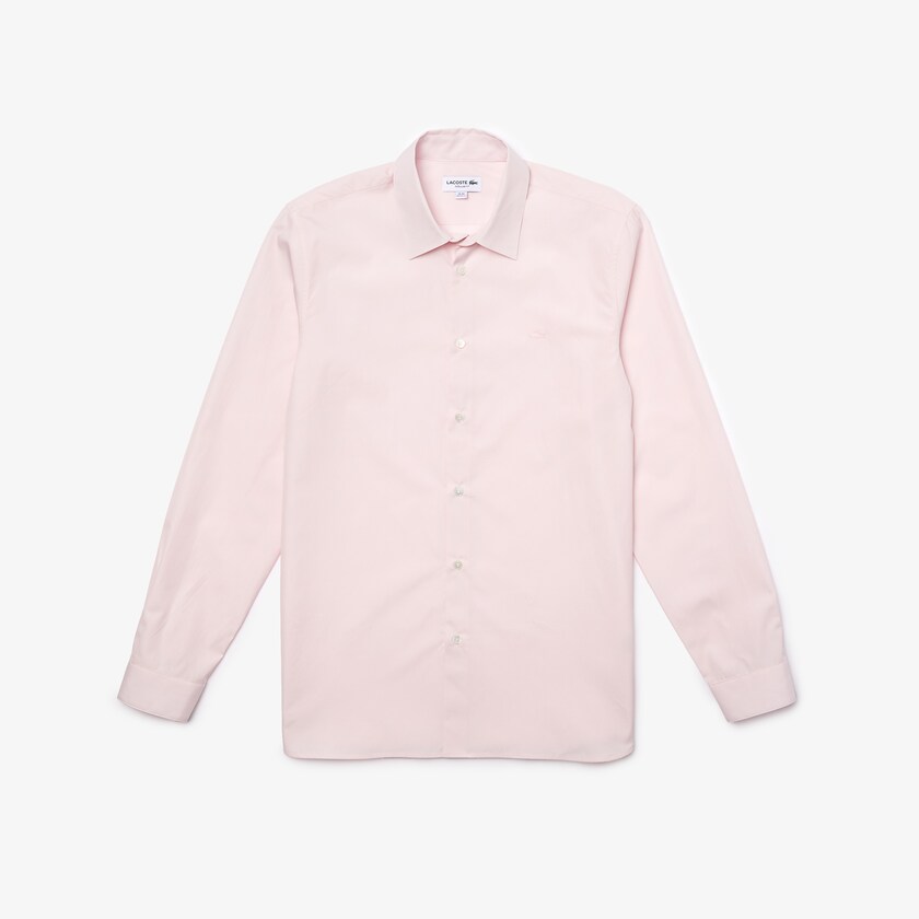Camisas Lacoste Masculino Luz Rosa Regular Fit Premium Cotton Poplin AD1-03880V9