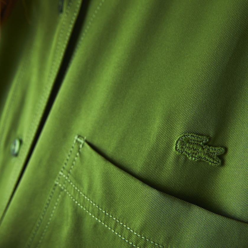 Camisas Lacoste Feminino Verdes Relaxed Fit Adjustable Waist Flowy Mao Collar WS1-79227E2