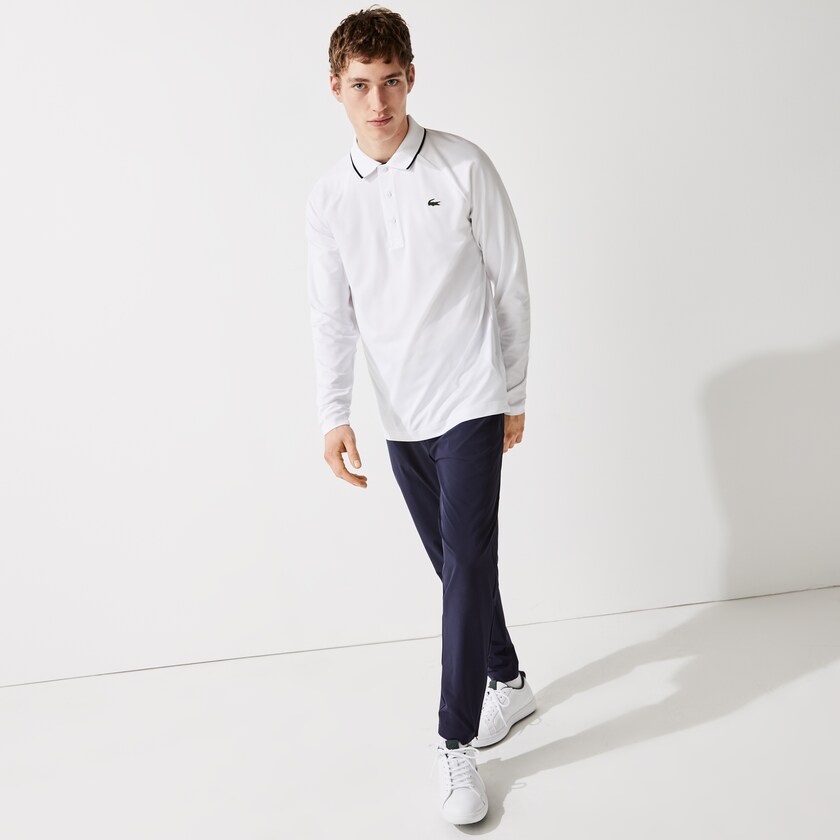 Camisas Lacoste Masculino Branco Azul Marinho Azuis SPORT Breathable Golf Polo CT9-12331J6