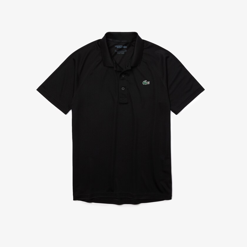 Camisas Lacoste Masculino Pretas SPORT Breathable Run-Resistant Interlock Polo EV6-91999F8