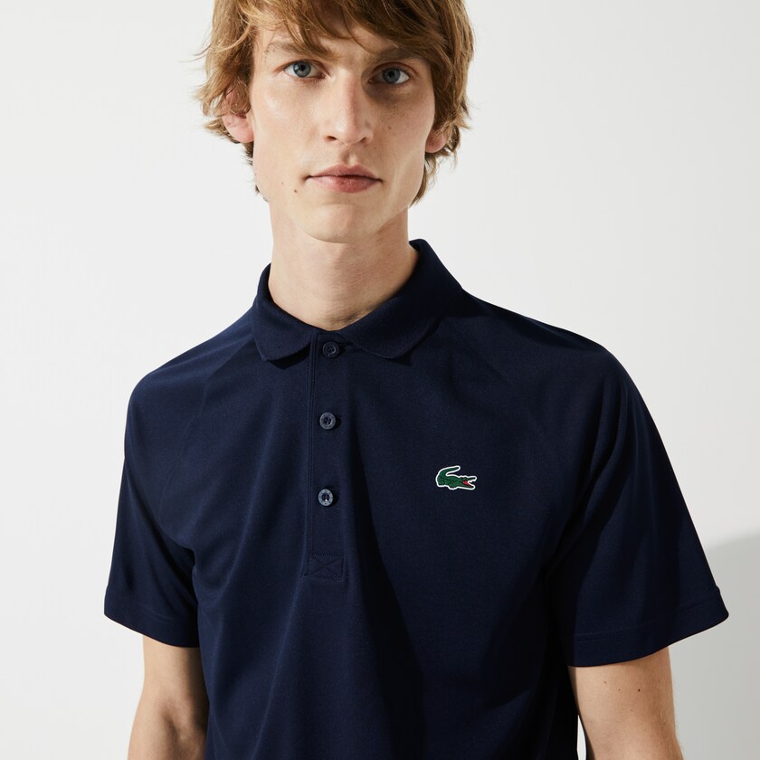 Camisas Lacoste Masculino Azul Marinho Azuis SPORT Breathable Run-Resistant Interlock Polo KI5-93259H9