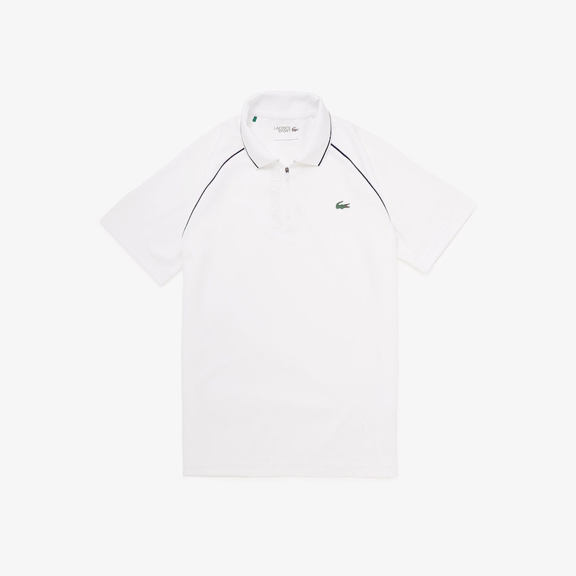 Camisas Lacoste Masculino Branco Azul Marinho Azuis SPORT Breathable Zippered Golf Polo ZV3-72697P0