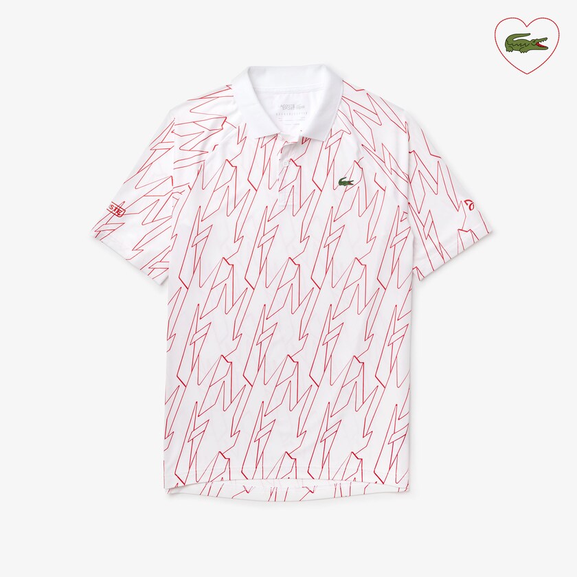 Camisas Lacoste Masculino Branco Vermelhas SPORT French Open Ultra Lightweight Stretch Polo IO8-46274H3