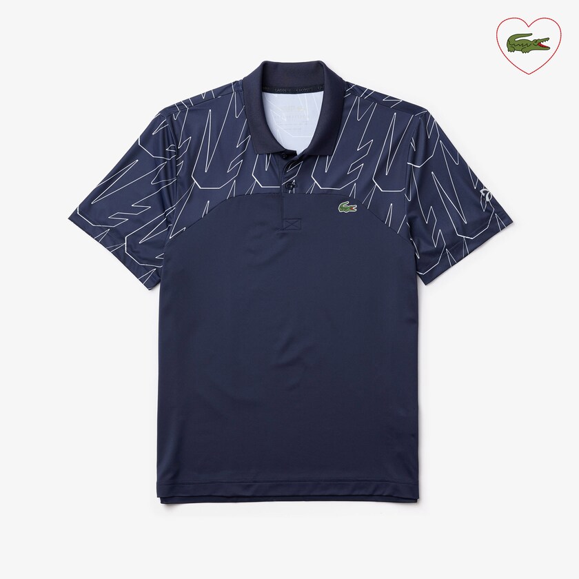Camisas Lacoste Masculino Azul Marinho Azuis Branco SPORT Novak Djokovic Breathable Ultra-Light Polo GG1-98679O4