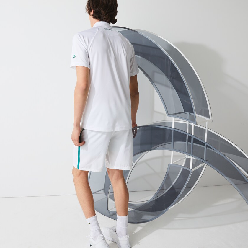 Camisas Lacoste Masculino Branco Verdes SPORT Novak Djokovic Breathable Ultra-Light Polo CB4-57495V3