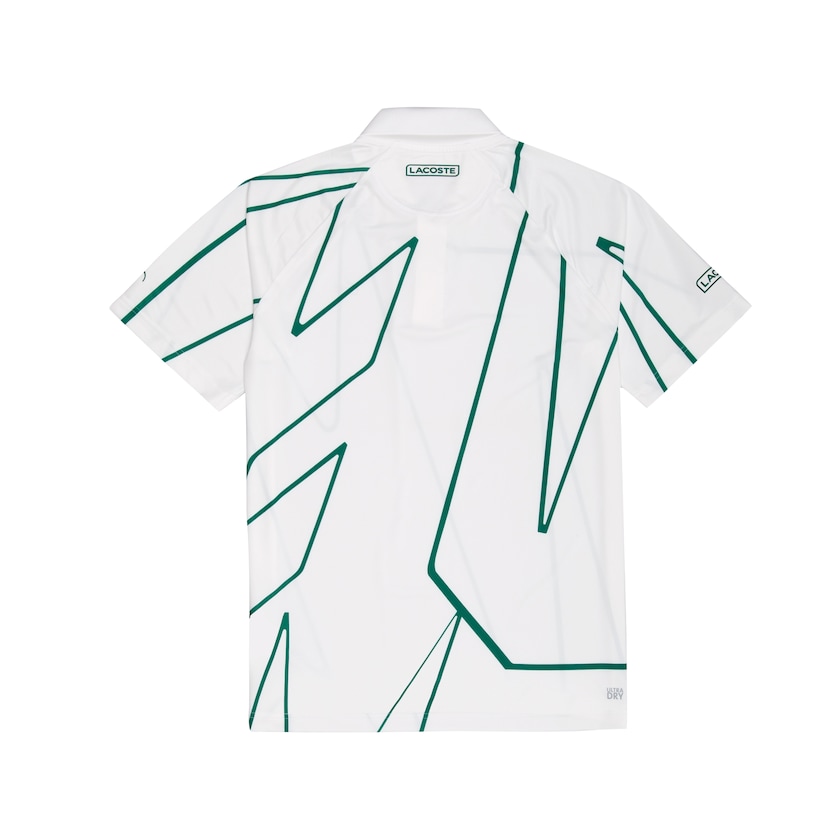 Camisas Lacoste Masculino Branco Verdes SPORT Novak Djokovic Printed Breathable Polo SQ9-94049W5
