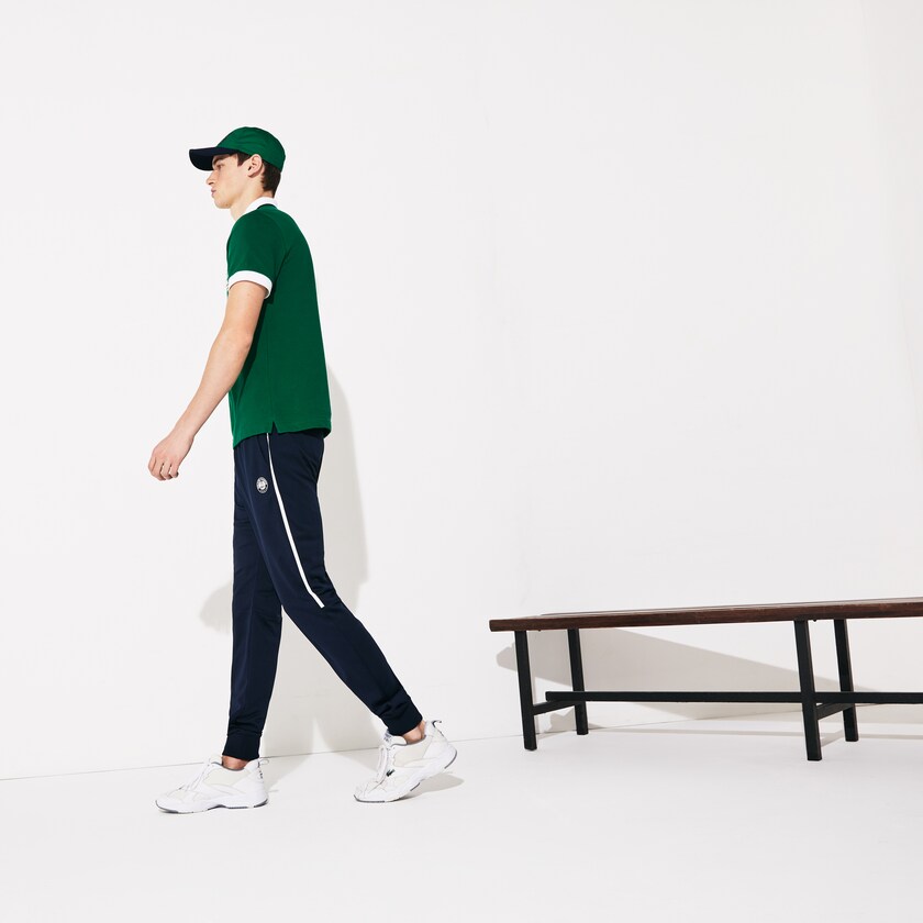 Camisas Lacoste Masculino Verdes Branco Azul Marinho Azuis SPORT Roland Garros Plant-Print Cotton Polo CK4-03670X9