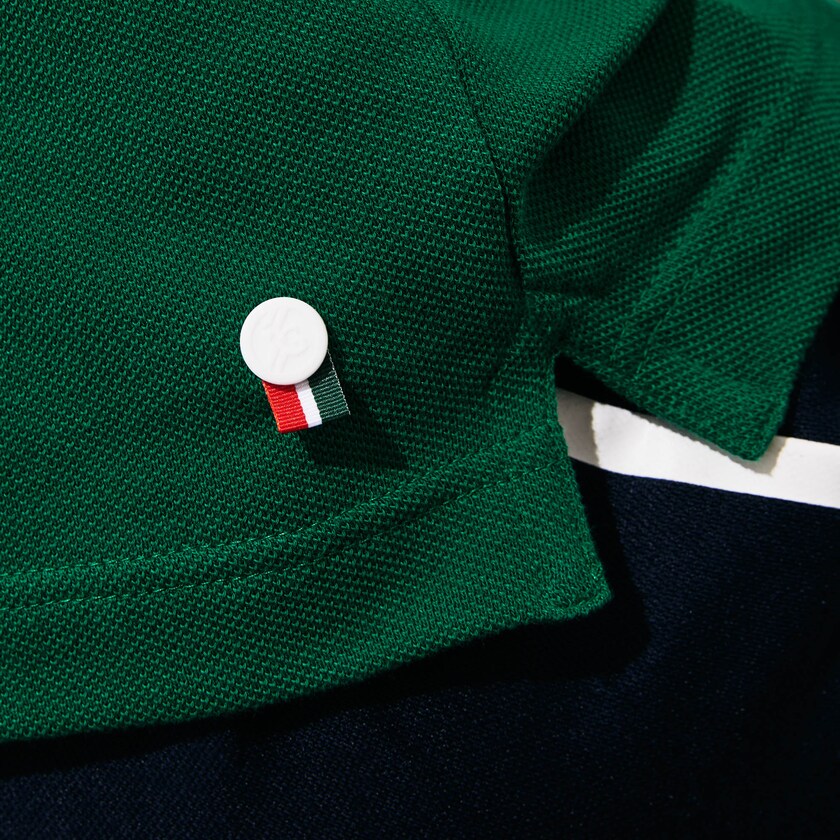 Camisas Lacoste Masculino Verdes Branco Azul Marinho Azuis SPORT Roland Garros Plant-Print Cotton Polo CK4-03670X9