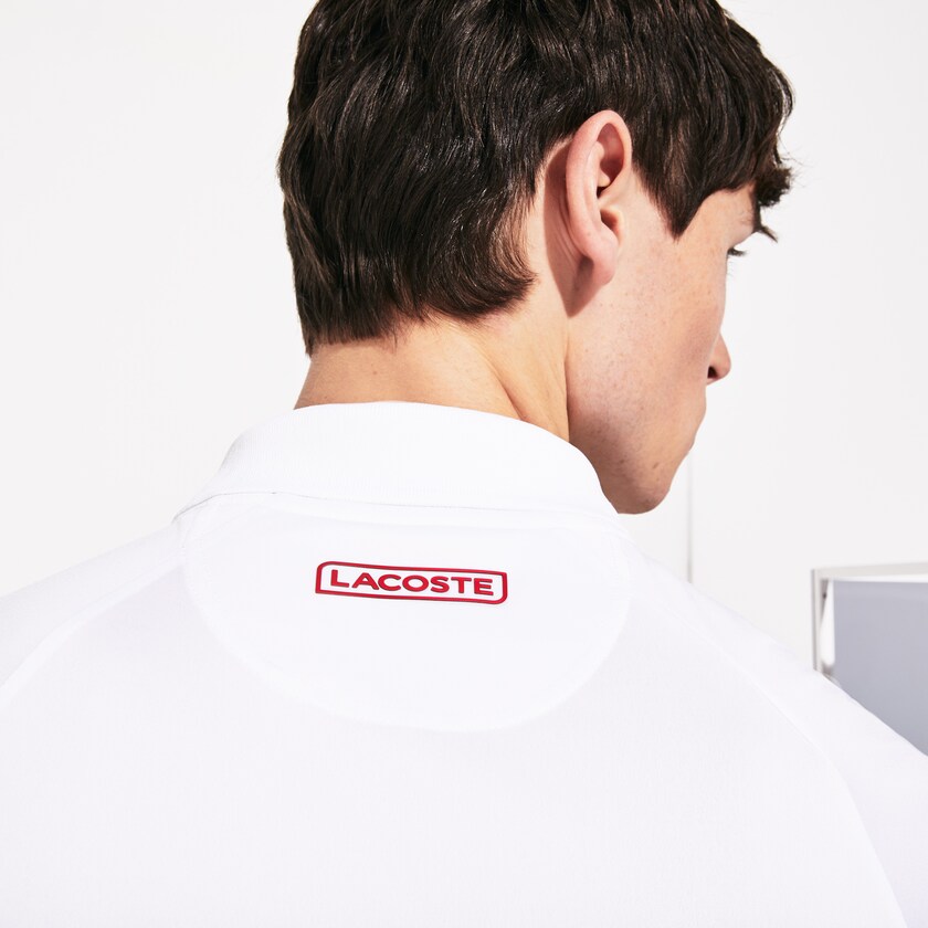 Camisas Lacoste Masculino Branco Vermelhas SPORT Roland Garros x Novak Djokovic Polo KC4-28892Y4