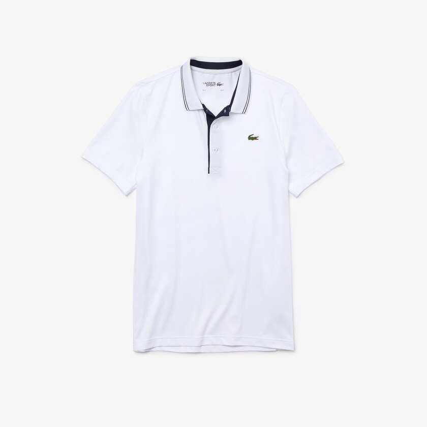Camisas Lacoste Masculino Branco Azul Marinho Azuis SPORT Signature Breathable Golf Polo IG9-04030C6