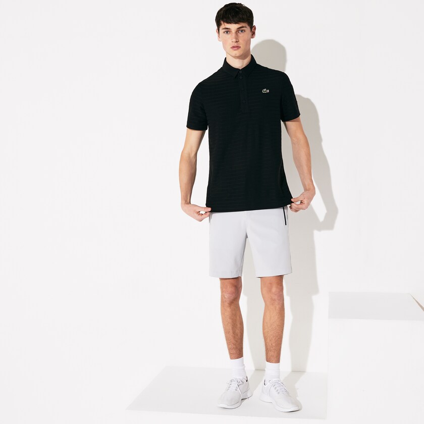 Camisas Lacoste Masculino Pretas SPORT Textured Breathable Golf Polo AN6-25462L2