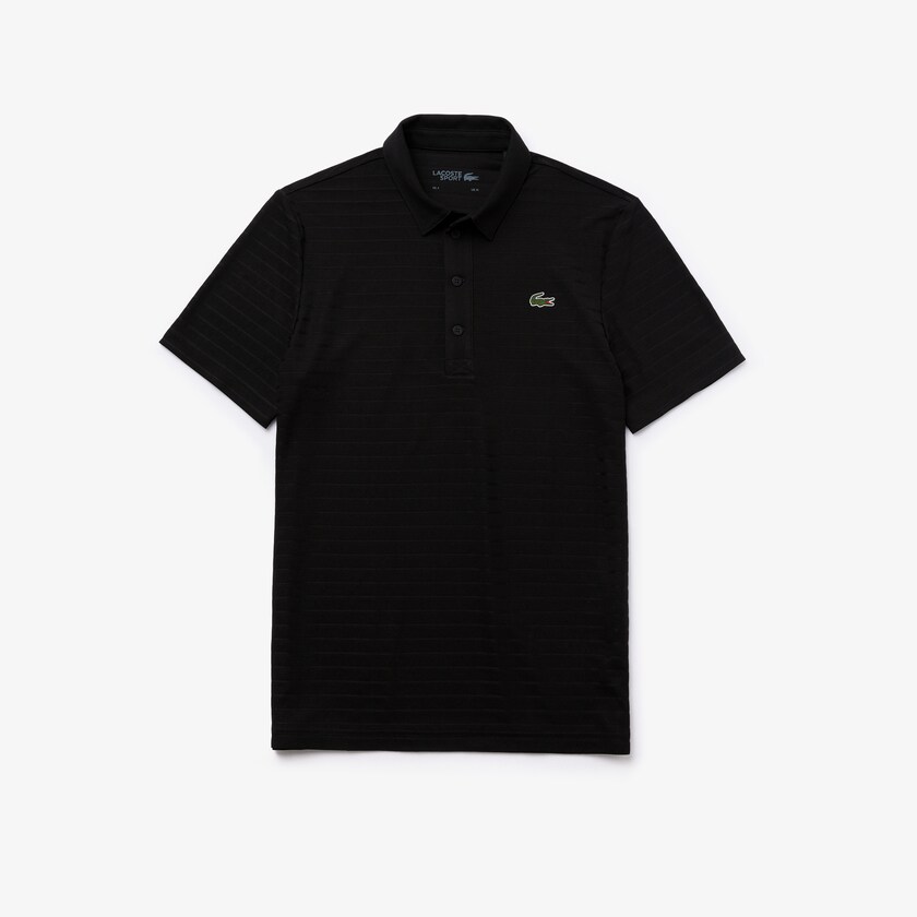 Camisas Lacoste Masculino Pretas SPORT Textured Breathable Golf Polo AN6-25462L2