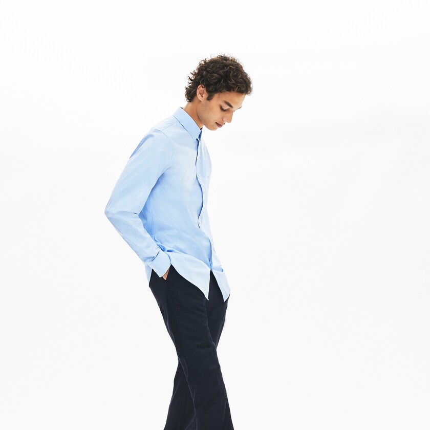Camisas Lacoste Masculino Luz Azuis Slim-Fit Stretch Cotton Poplin CQ9-24732V1
