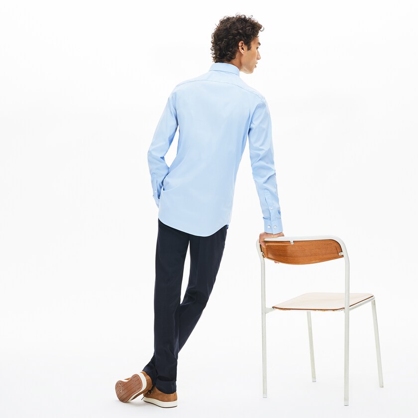 Camisas Lacoste Masculino Luz Azuis Slim-Fit Stretch Cotton Poplin CQ9-24732V1
