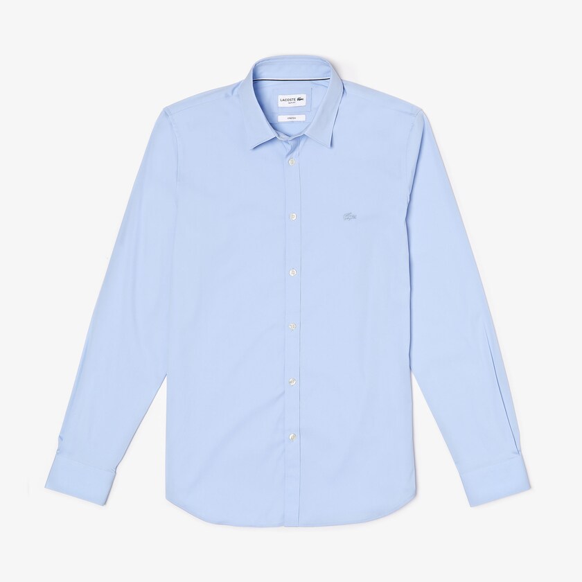 Camisas Lacoste Masculino Luz Azuis Slim-Fit Stretch Cotton Poplin CQ9-24732V1