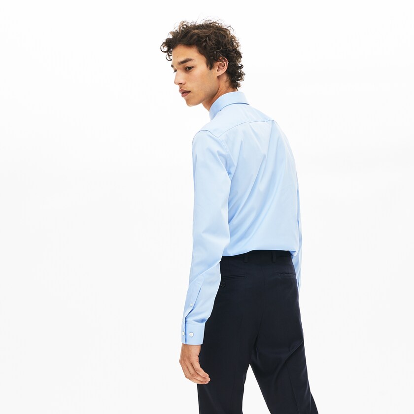 Camisas Lacoste Masculino Luz Azuis Slim-Fit Stretch Cotton Poplin CQ9-24732V1