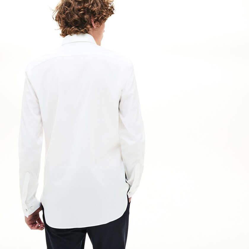Camisas Lacoste Masculino Branco Slim Fit Stretch Cotton HJ1-26142R9