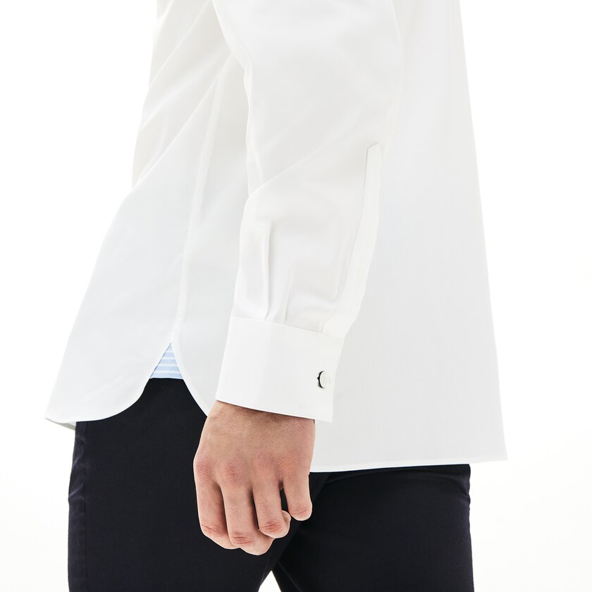 Camisas Lacoste Masculino Branco Slim Fit Stretch Cotton HJ1-26142R9